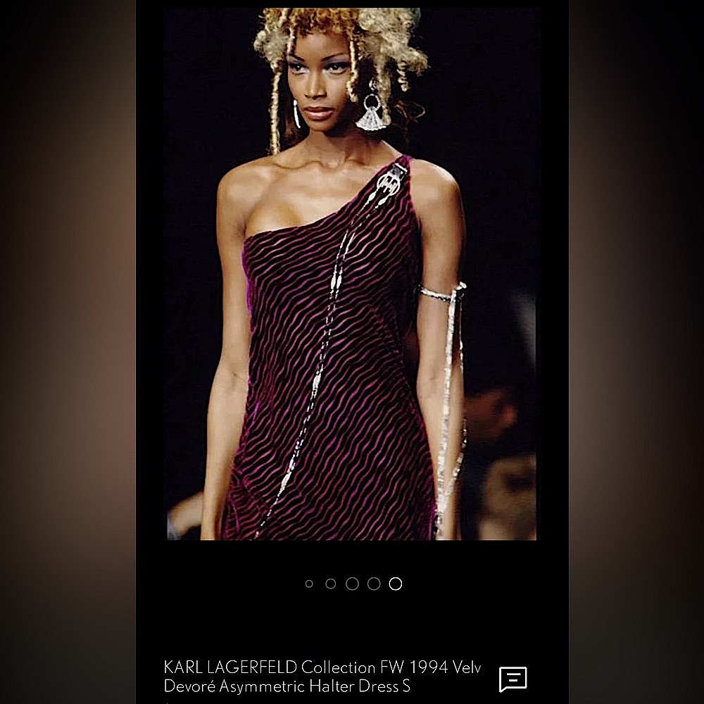 Vintage Karl Lagerfeld Runway Velvet Dress
